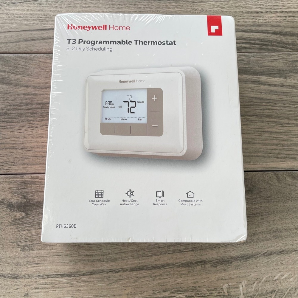 Honeywell T3 Programmable Thermostat Unisex OS White RTH6360D 5-2 Day Scheduling